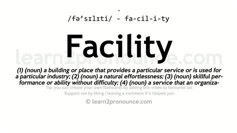 facilities wordreference|Facility Definition & Meaning .